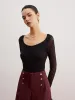 Ribbed Sheer Sleeve Sweater sold by COMMENSE