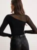 Asymmetrical Panel Jersey Top sold by COMMENSE