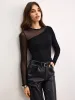 Asymmetrical Panel Jersey Top sold by COMMENSE
