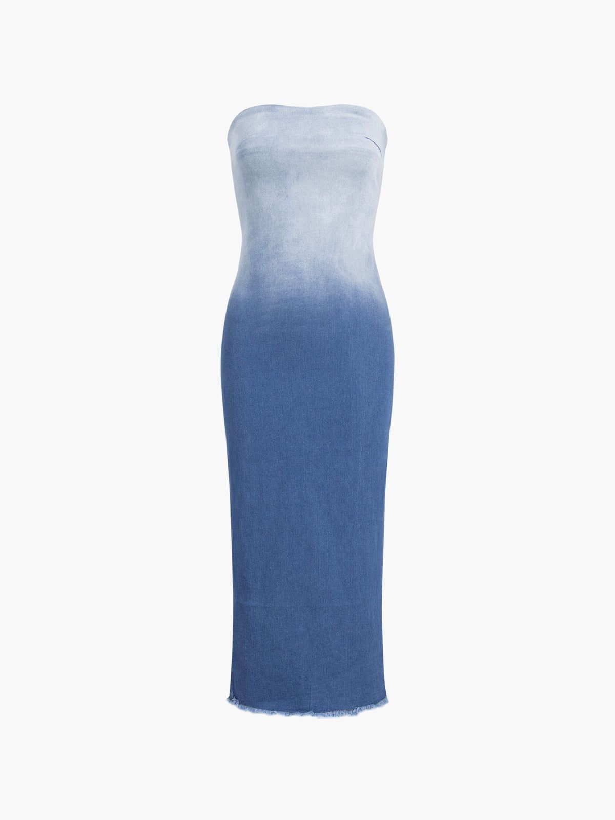 Tie Dye Denim Tube Midi Dress sold by COMMENSE product image thumbnail 2