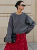 Wool-Blend Plain Pullover Sweater sold by COMMENSE