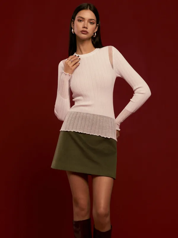 Minimalist Wool-Blend Knit Top sold by COMMENSE