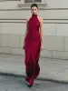 Open Back Satin Halter Dress sold by COMMENSE
