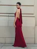 Open Back Satin Halter Dress sold by COMMENSE