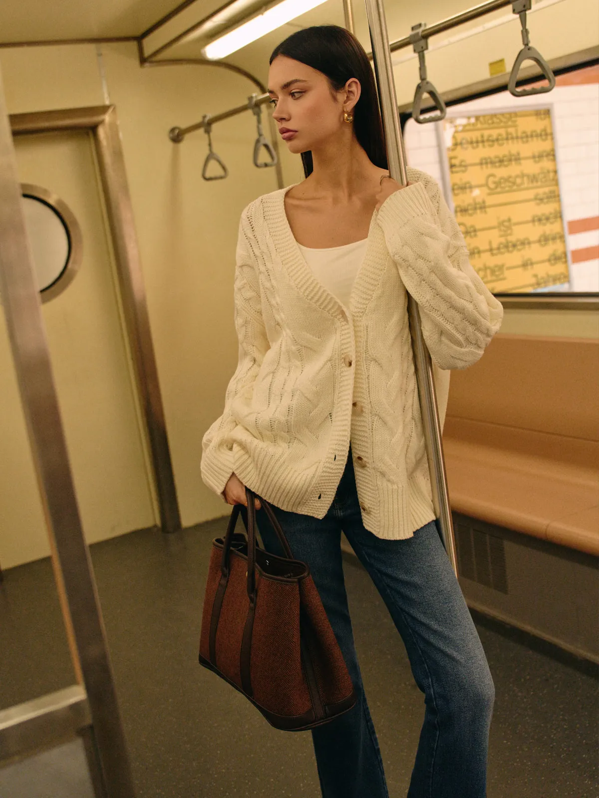 Versatile V-Neck Button Twist Cardigan sold by COMMENSE product image thumbnail 3