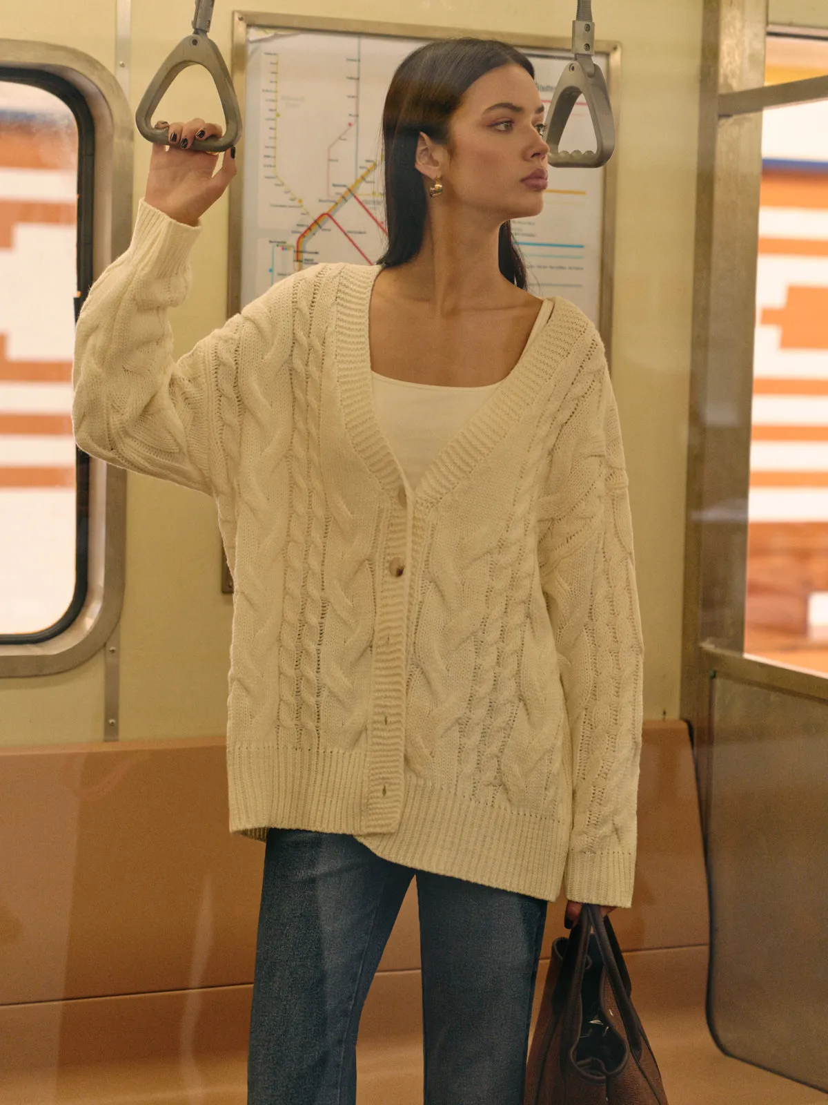 Versatile V-Neck Button Twist Cardigan sold by COMMENSE product image thumbnail 5