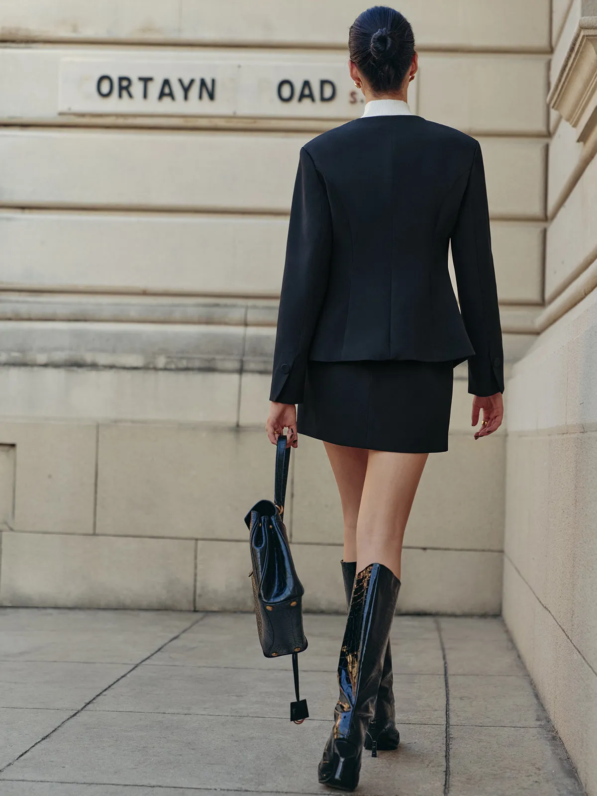 Round Neck Button Down Blazer sold by COMMENSE product image thumbnail 4