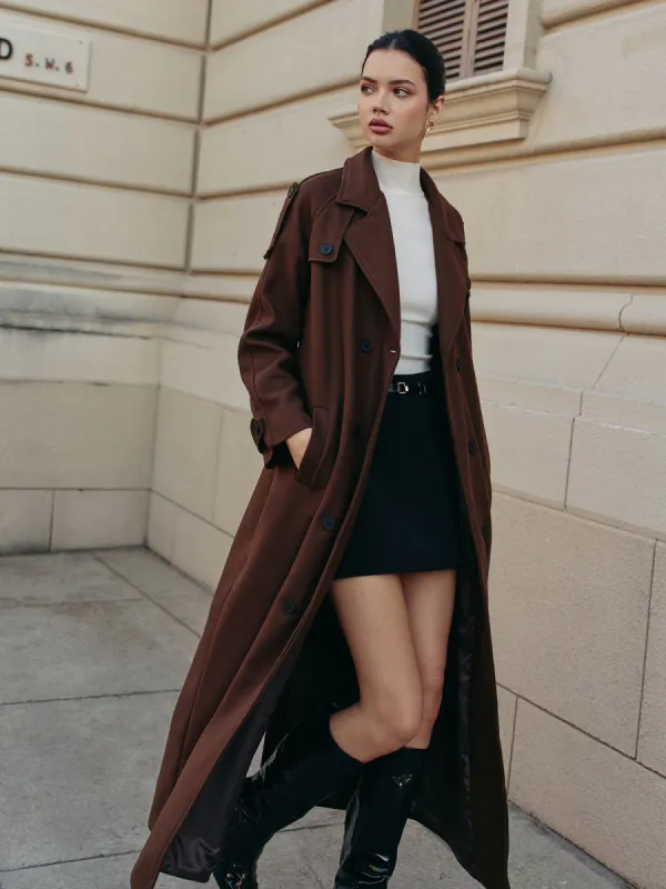 Leisure Belted Tweed Long Coat sold by COMMENSE