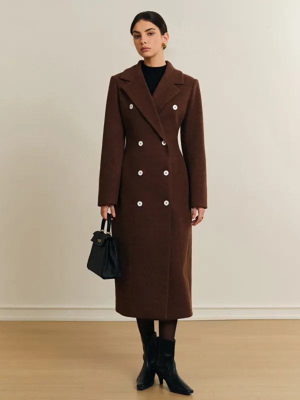 Plain Tweed Long Coat sold by COMMENSE