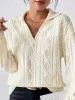 Hollow Crochet Polo Shirt sold by COMMENSE