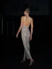 Mesh Trim Rhinestone-Decor Cami Dress sold by COMMENSE