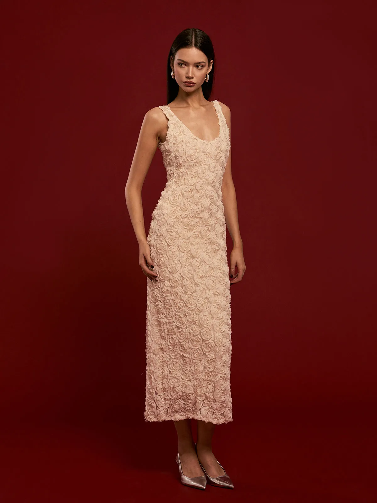 Romance 3D Flower Strappy Dress sold by COMMENSE product image thumbnail 4