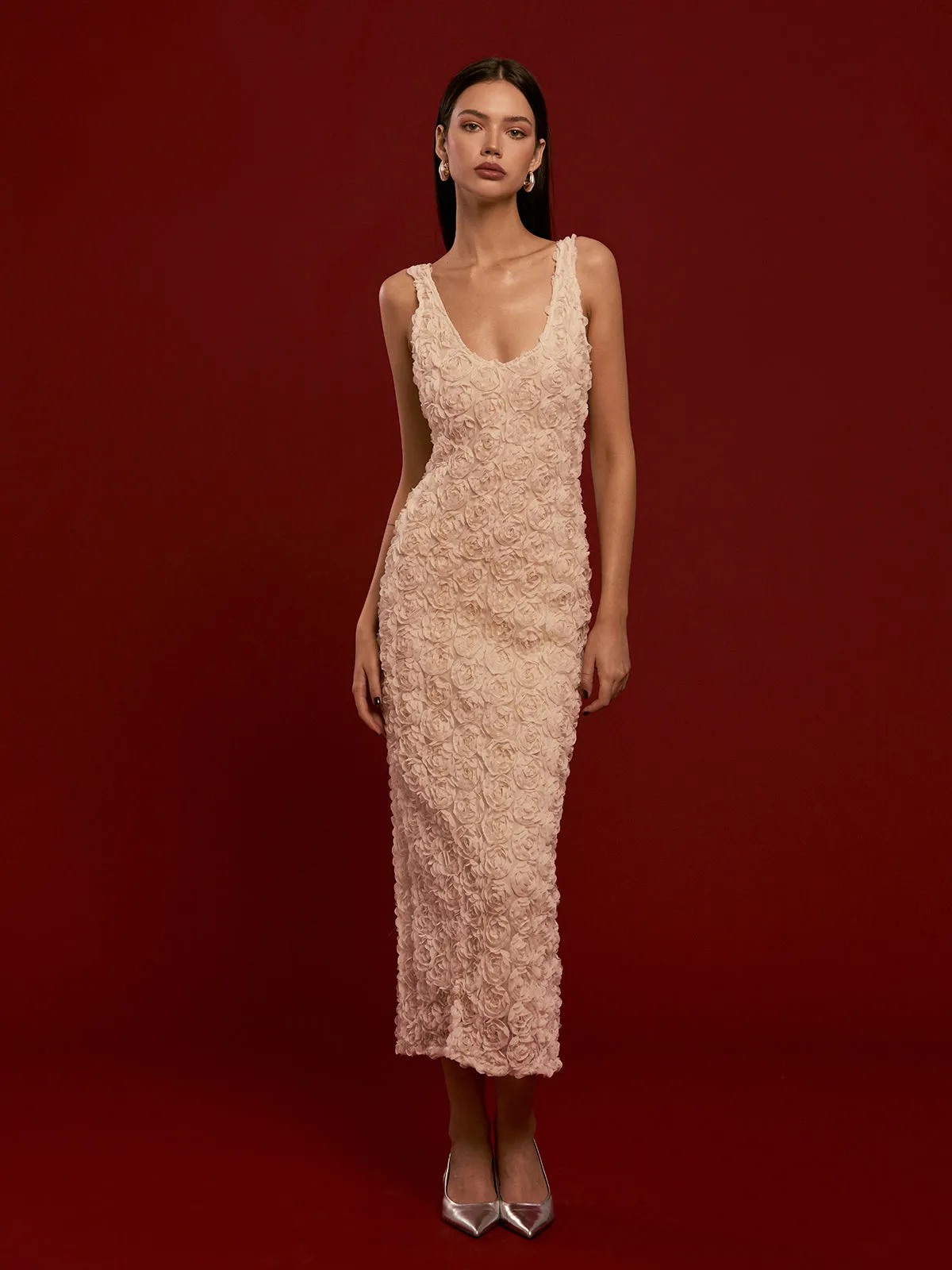 Romance 3D Flower Strappy Dress sold by COMMENSE