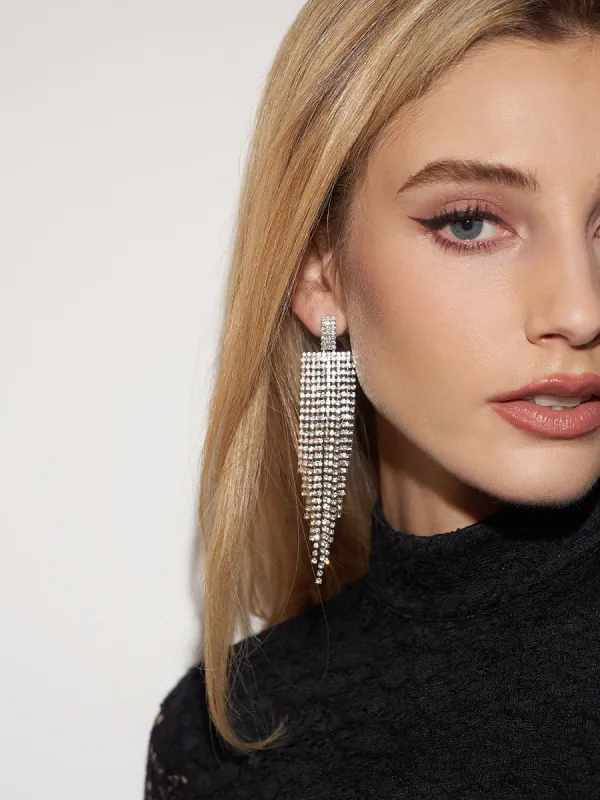 Wide Waterfall Tassel Earrings sold by COMMENSE