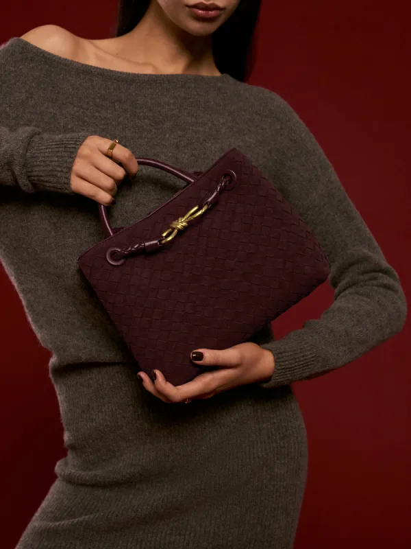 Suede Woven Tote Bag made by COMMENSE