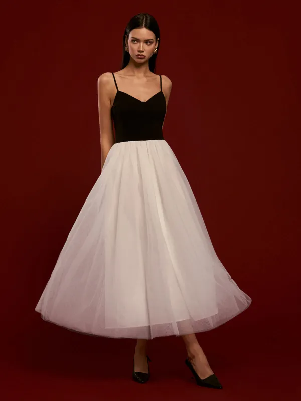 Two-Tone Mesh Cami Dress sold by COMMENSE