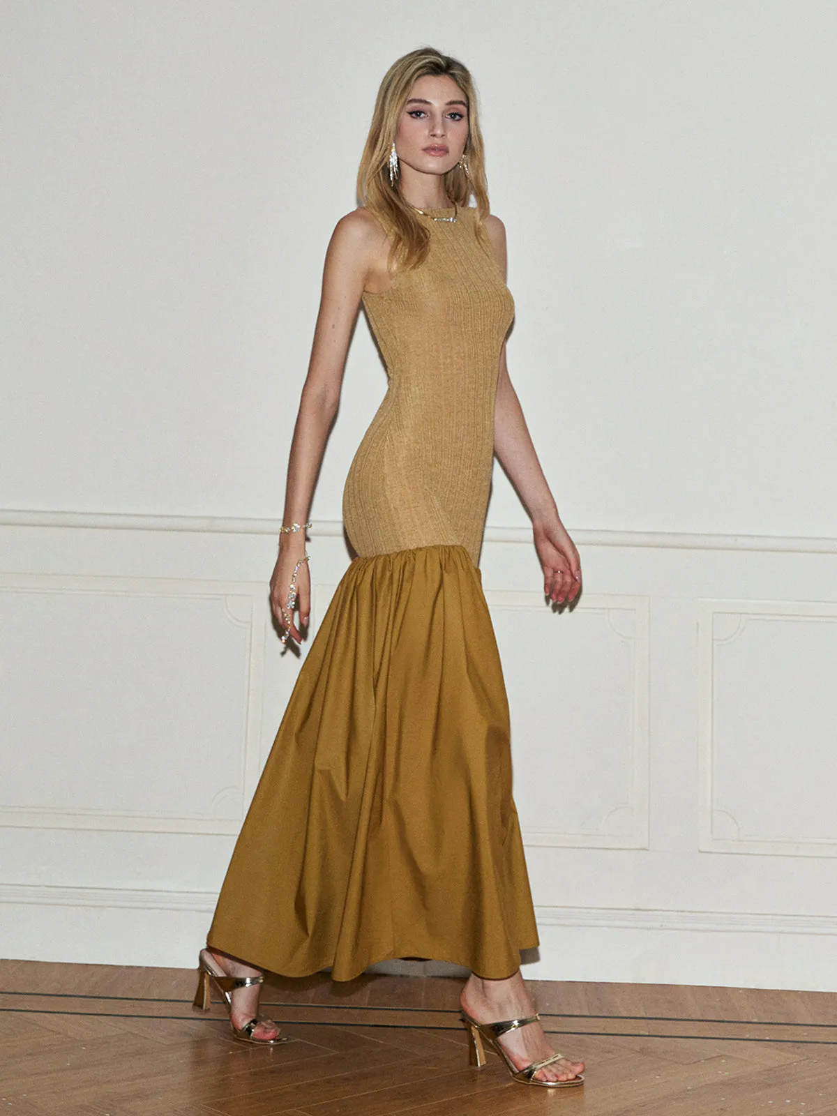 Pleated Panel Tank Long Dress sold by COMMENSE product image thumbnail 3