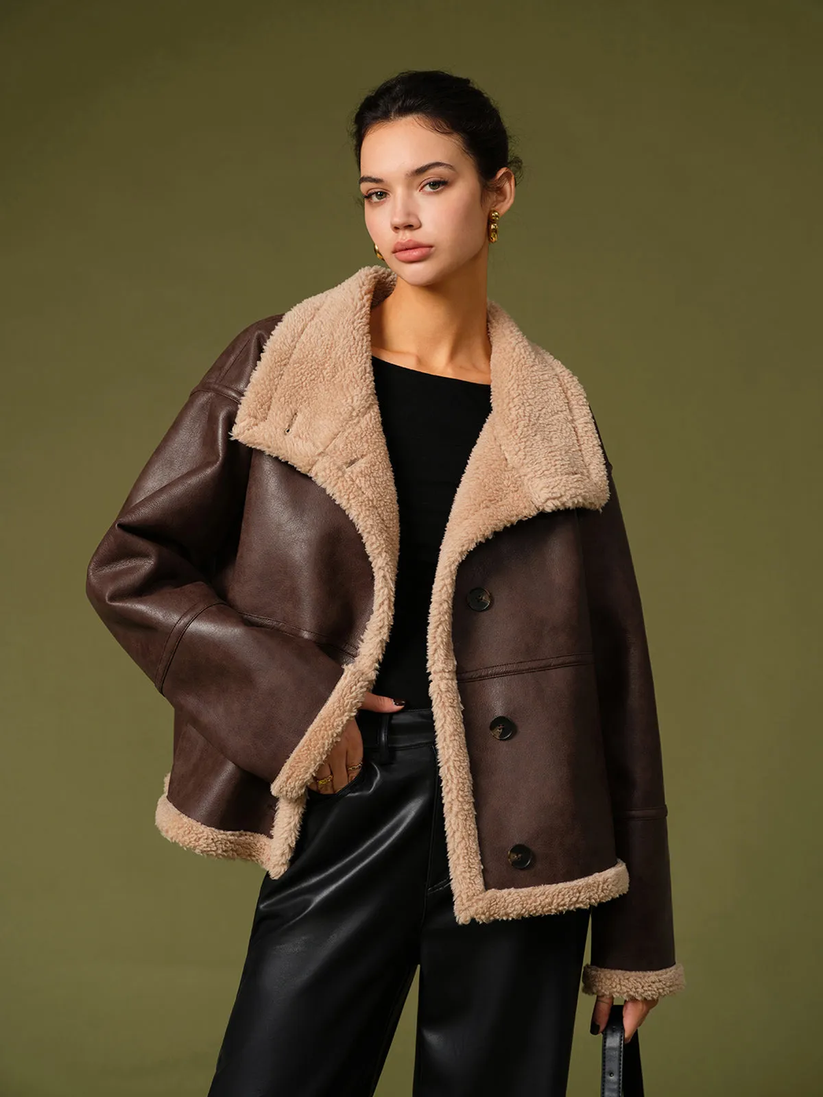 Fleecing PU Leather Warm Jackets sold by COMMENSE