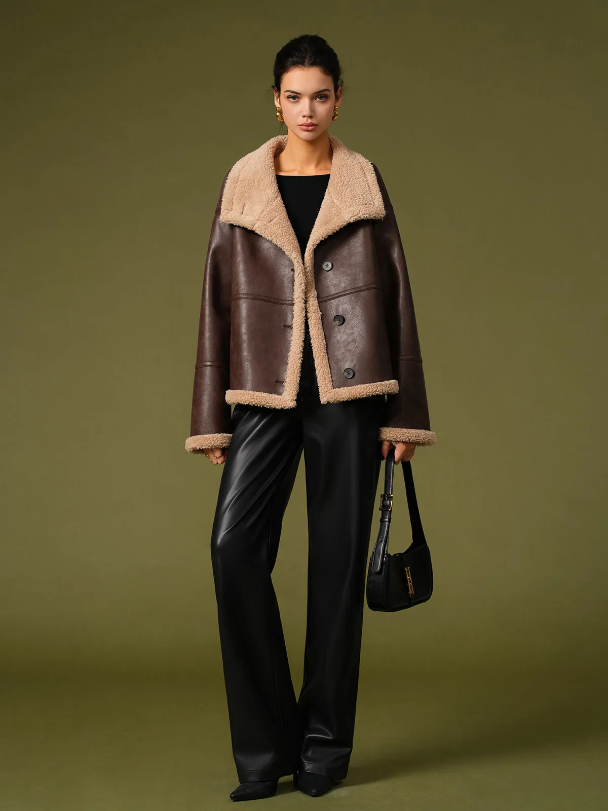 Fleecing PU Leather Warm Jackets sold by COMMENSE product image thumbnail 2