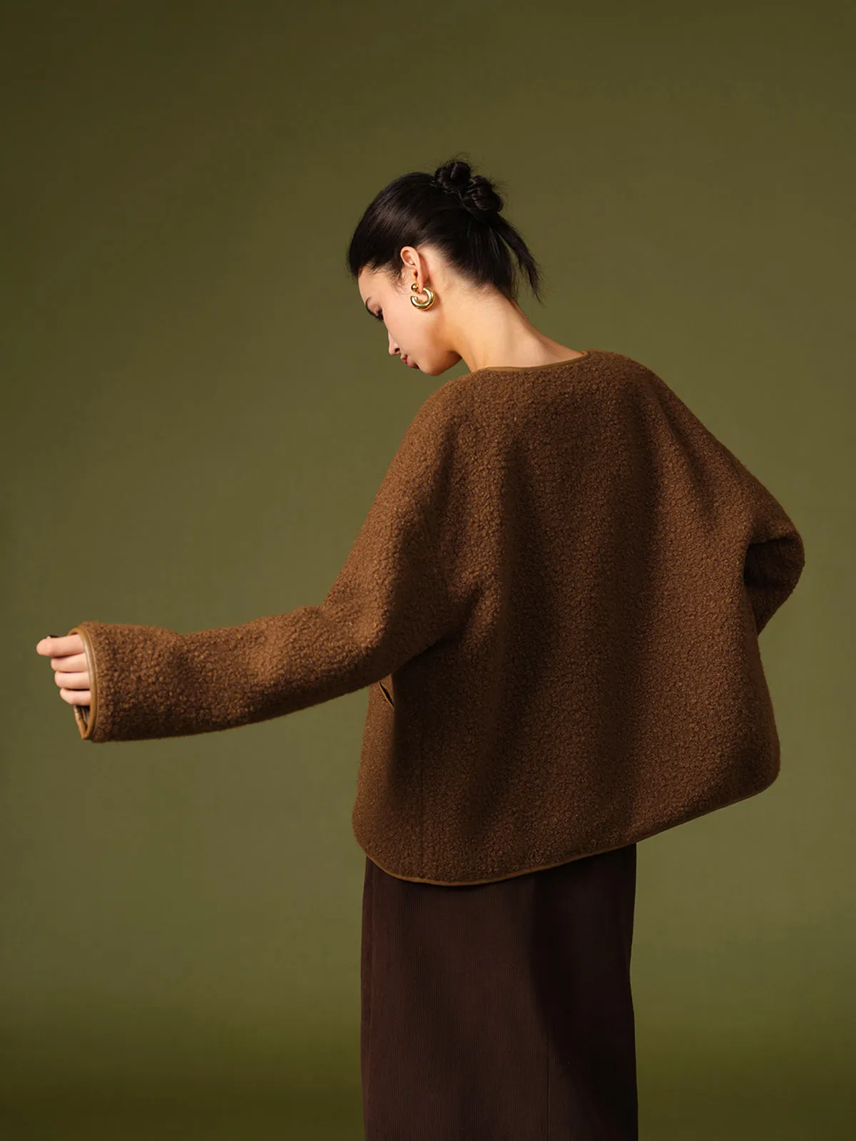 Buckle Belt Design Fleece Jacket sold by COMMENSE product image thumbnail 5