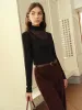 Stand Collar Sheer Jersey Top sold by COMMENSE