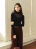 Stand Collar Sheer Jersey Top sold by COMMENSE