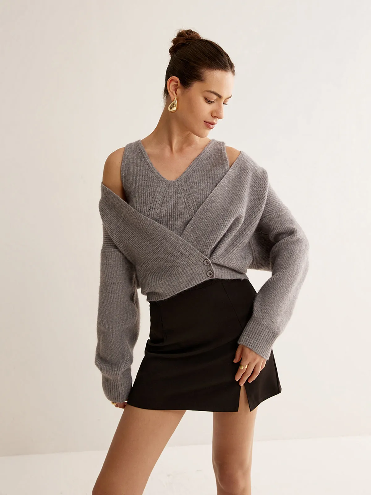 Ribbed Button Sweater Co-ord sold by COMMENSE product image thumbnail 5