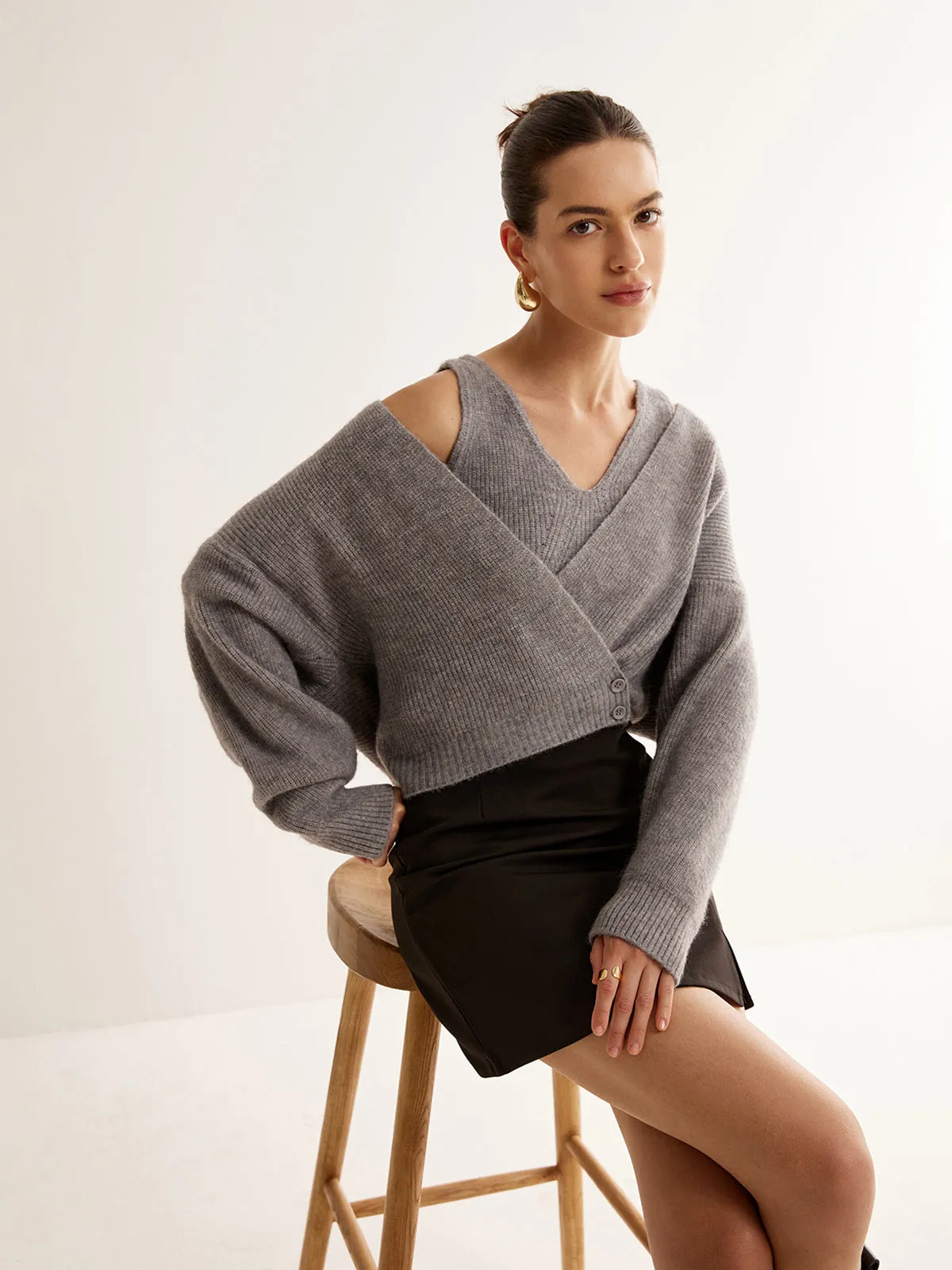 Ribbed Button Sweater Co-ord sold by COMMENSE