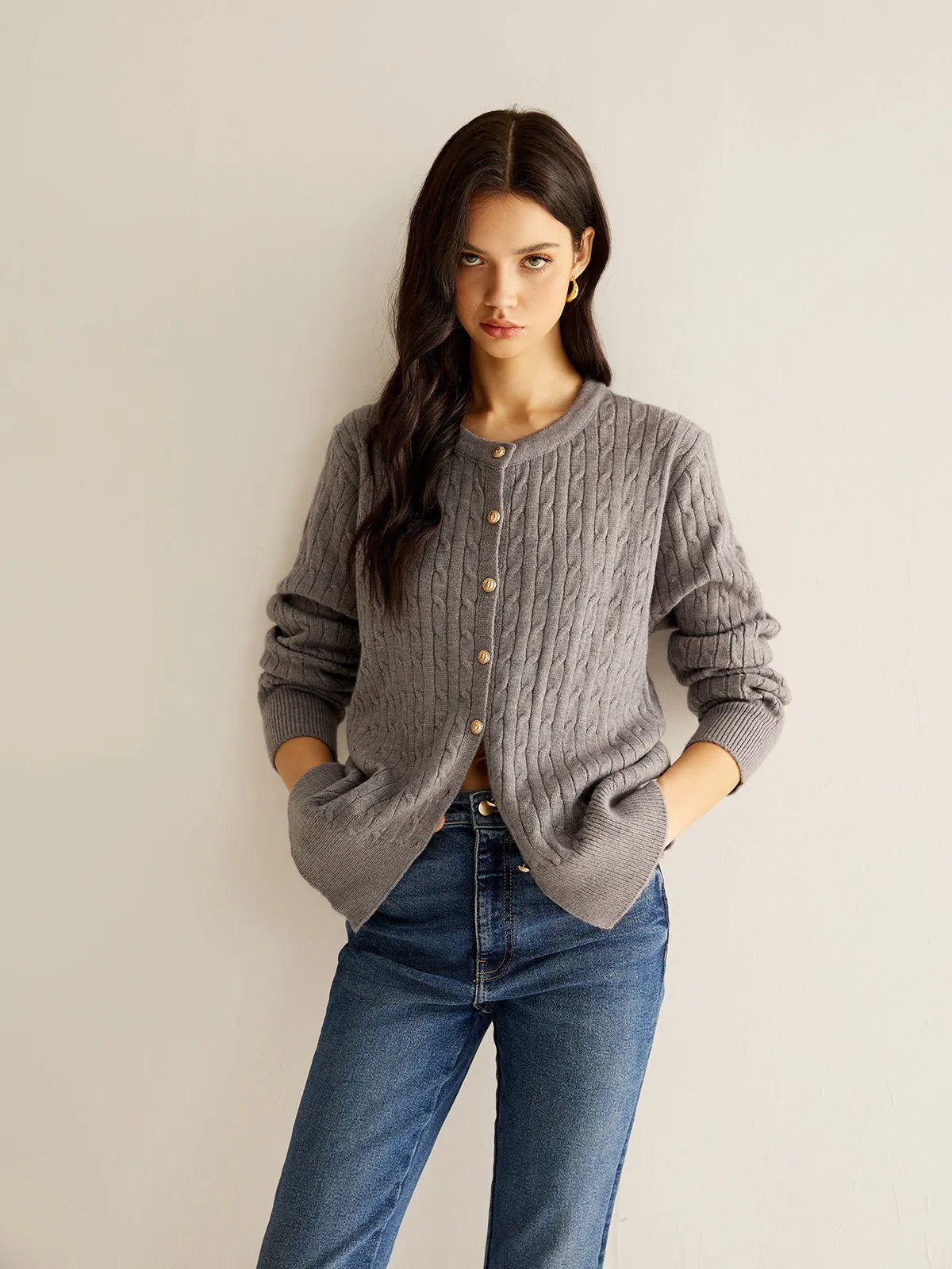 Button Down Twist Slim Cardigan sold by COMMENSE product image thumbnail 4