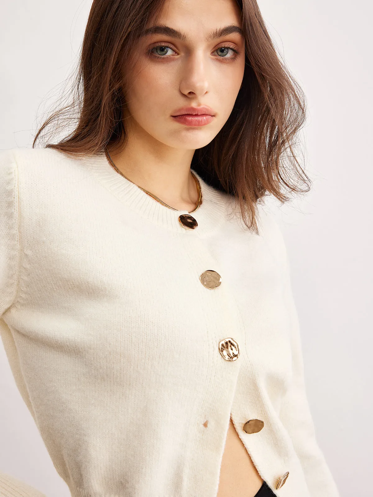 Versatile Metal Button Knit Outerwear sold by COMMENSE product image thumbnail 4