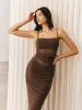 Pleated Semi-Sheer Cami Dress sold by COMMENSE