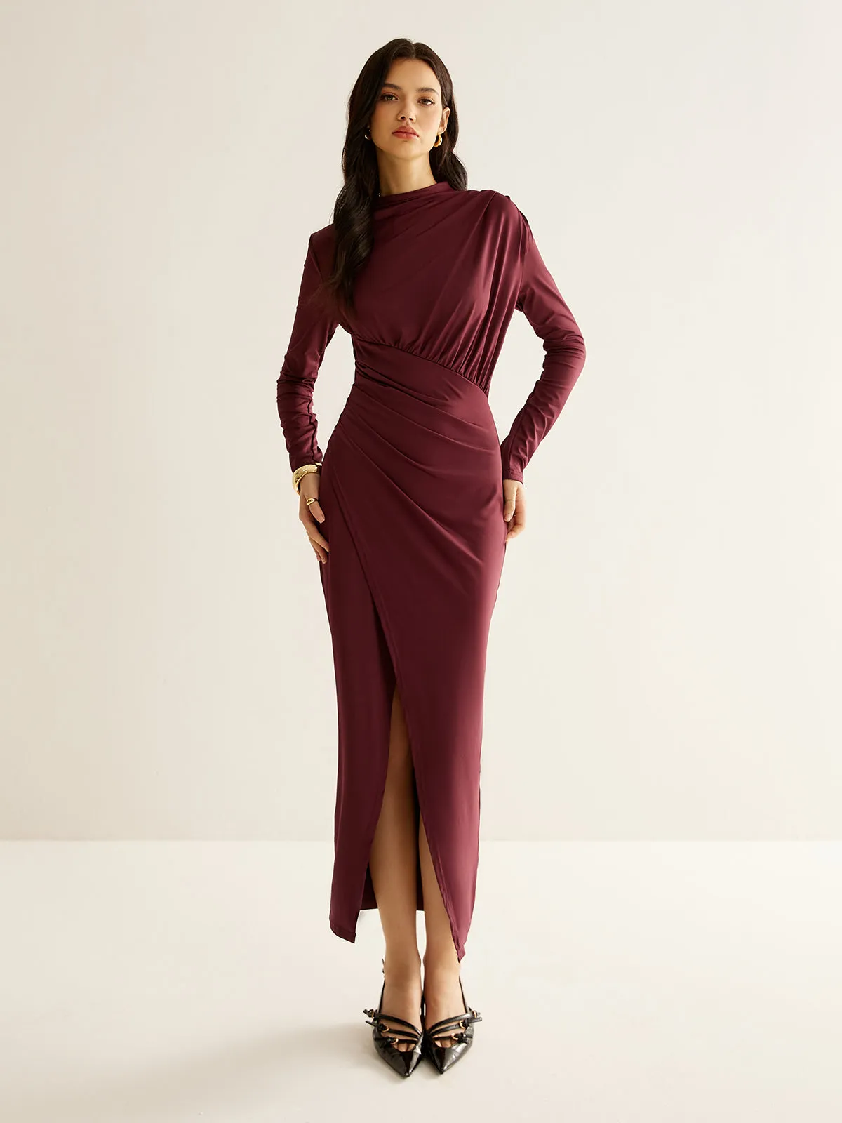 Elegant Pleated Split Dress sold by COMMENSE product image thumbnail 5