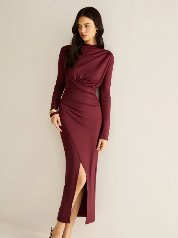 Elegant Pleated Split Dress sold by COMMENSE