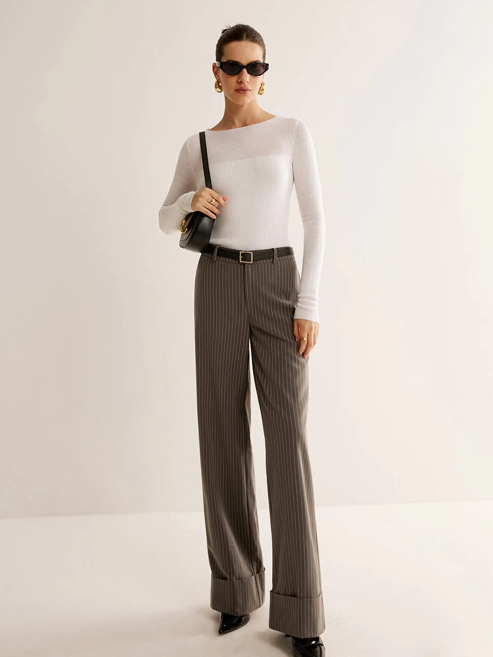 Wool-Blend Panel Slim Sweater sold by COMMENSE product image thumbnail 2