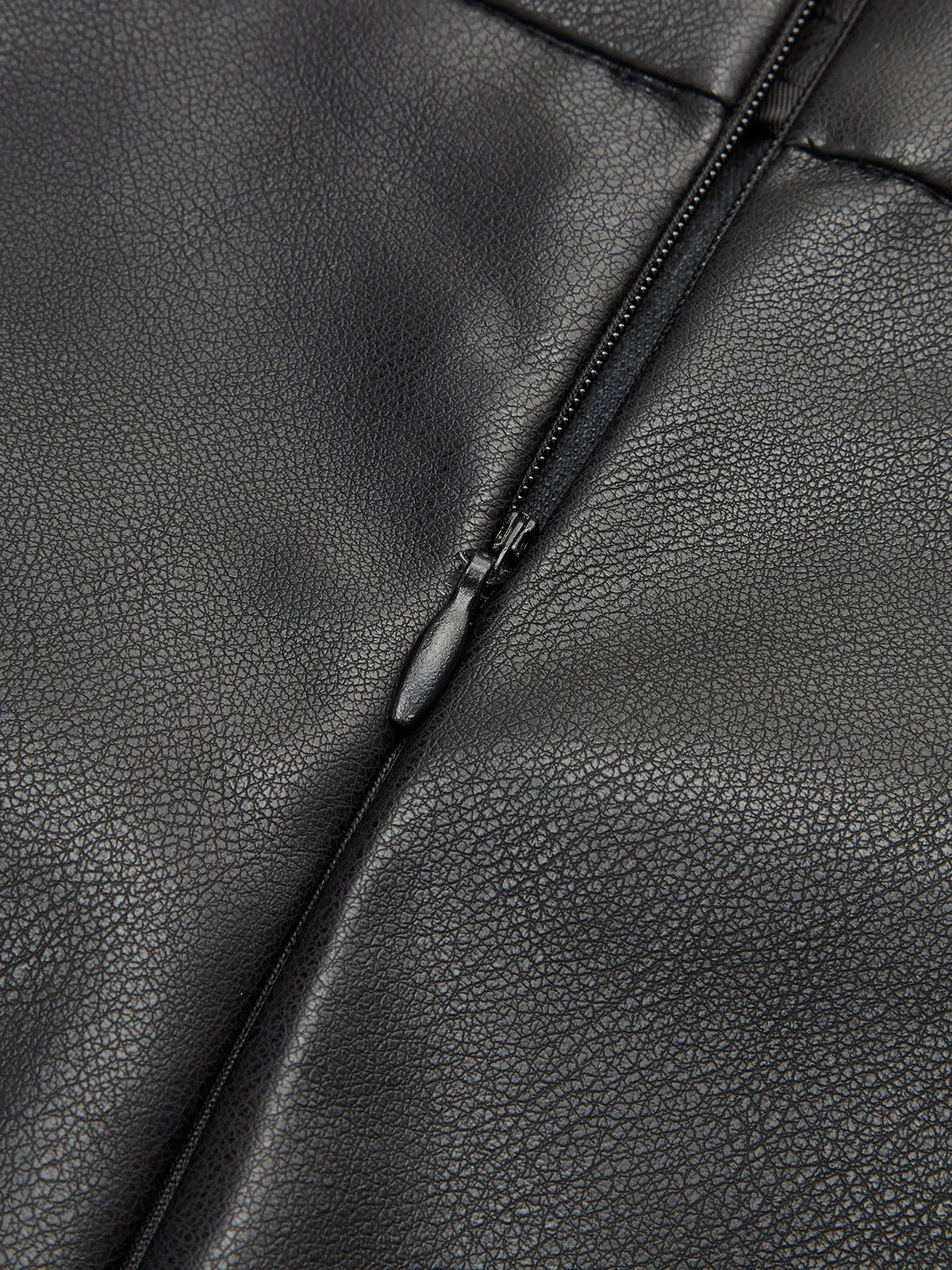 Faux Leather Split Midi Skirt sold by COMMENSE product image thumbnail 5