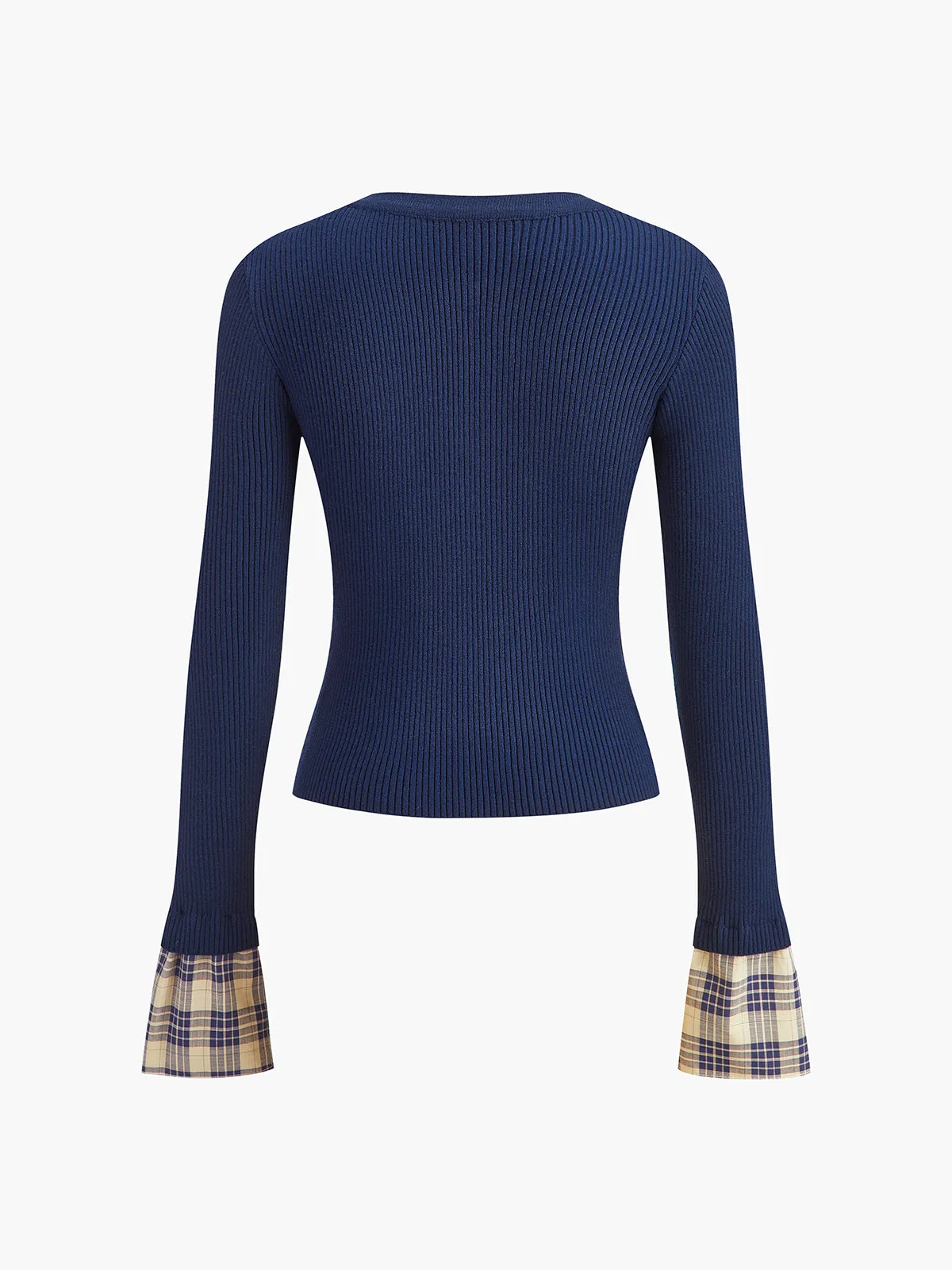 Color Block Button Panel Cardigan sold by COMMENSE product image thumbnail 2