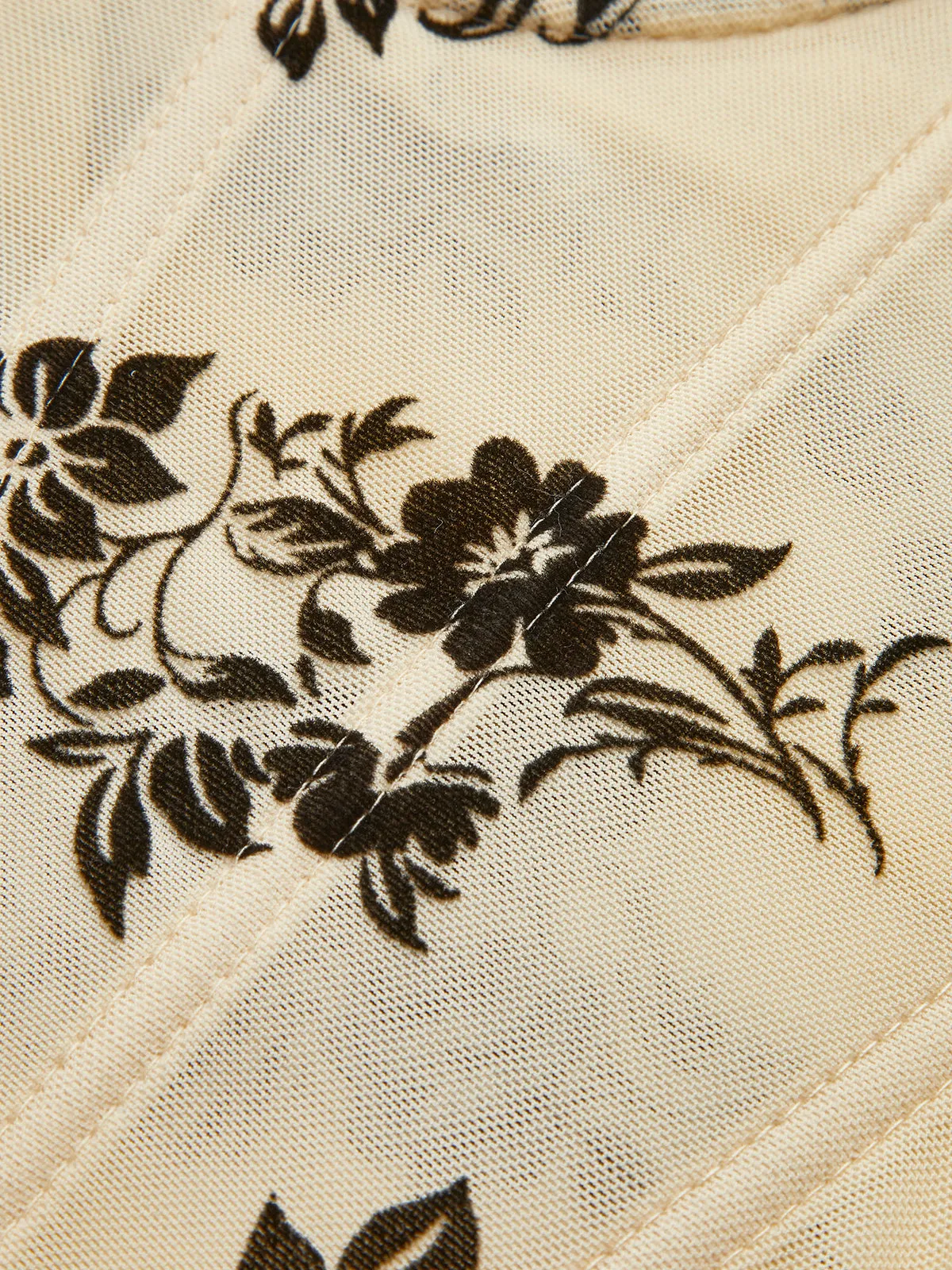 Flocked Jacquard Heart-Ring Cutout Top sold by COMMENSE product image thumbnail 2