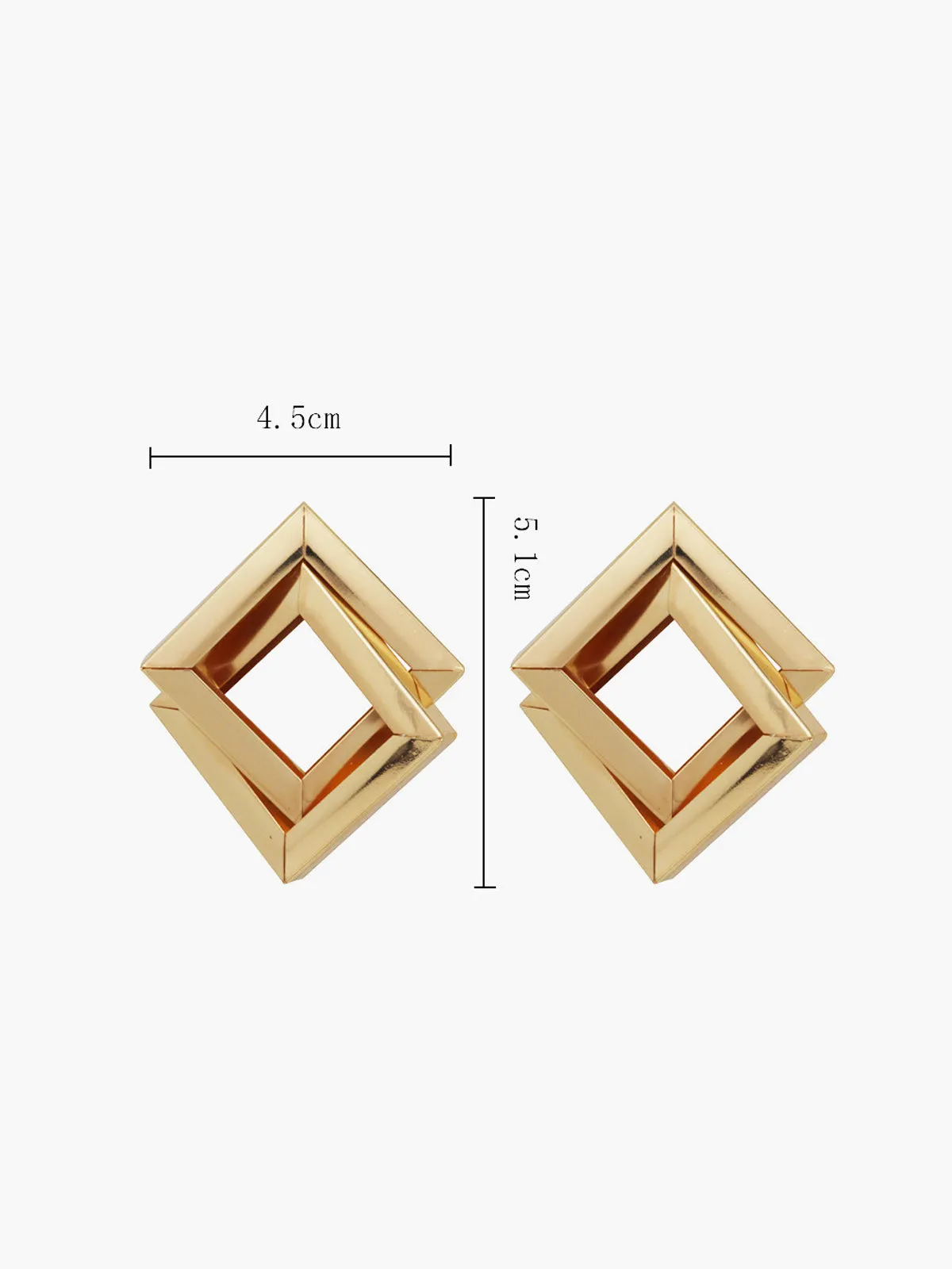 Metal Cross Rhombic Earrings sold by COMMENSE product image thumbnail 2