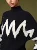 Mock Neck Contrast Binding Sweater sold by COMMENSE