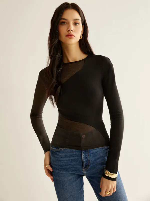 Plain Jersey Panel T-Shirt sold by COMMENSE