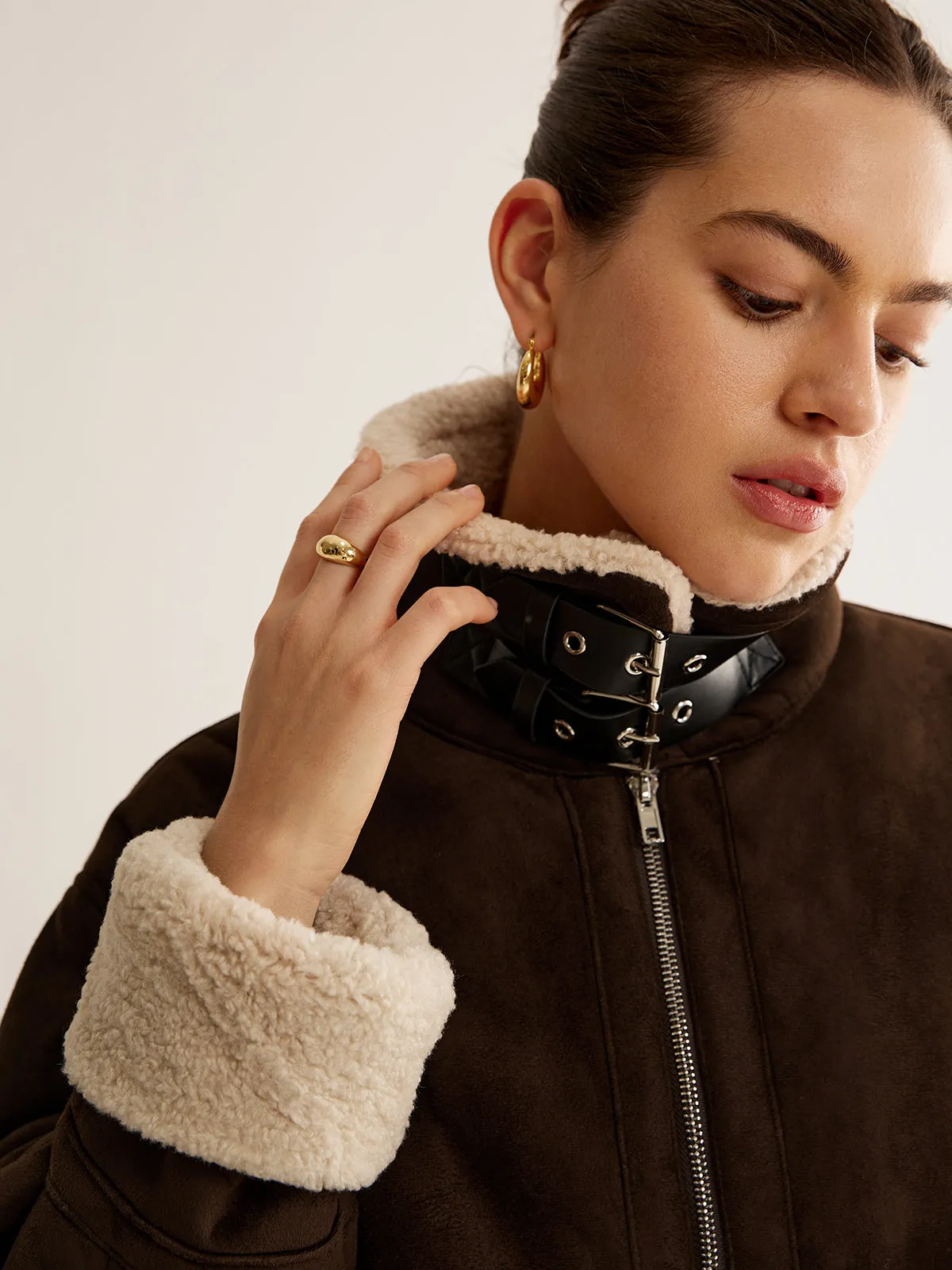 Turtleneck Zipper Fleece Jacket sold by COMMENSE product image thumbnail 5