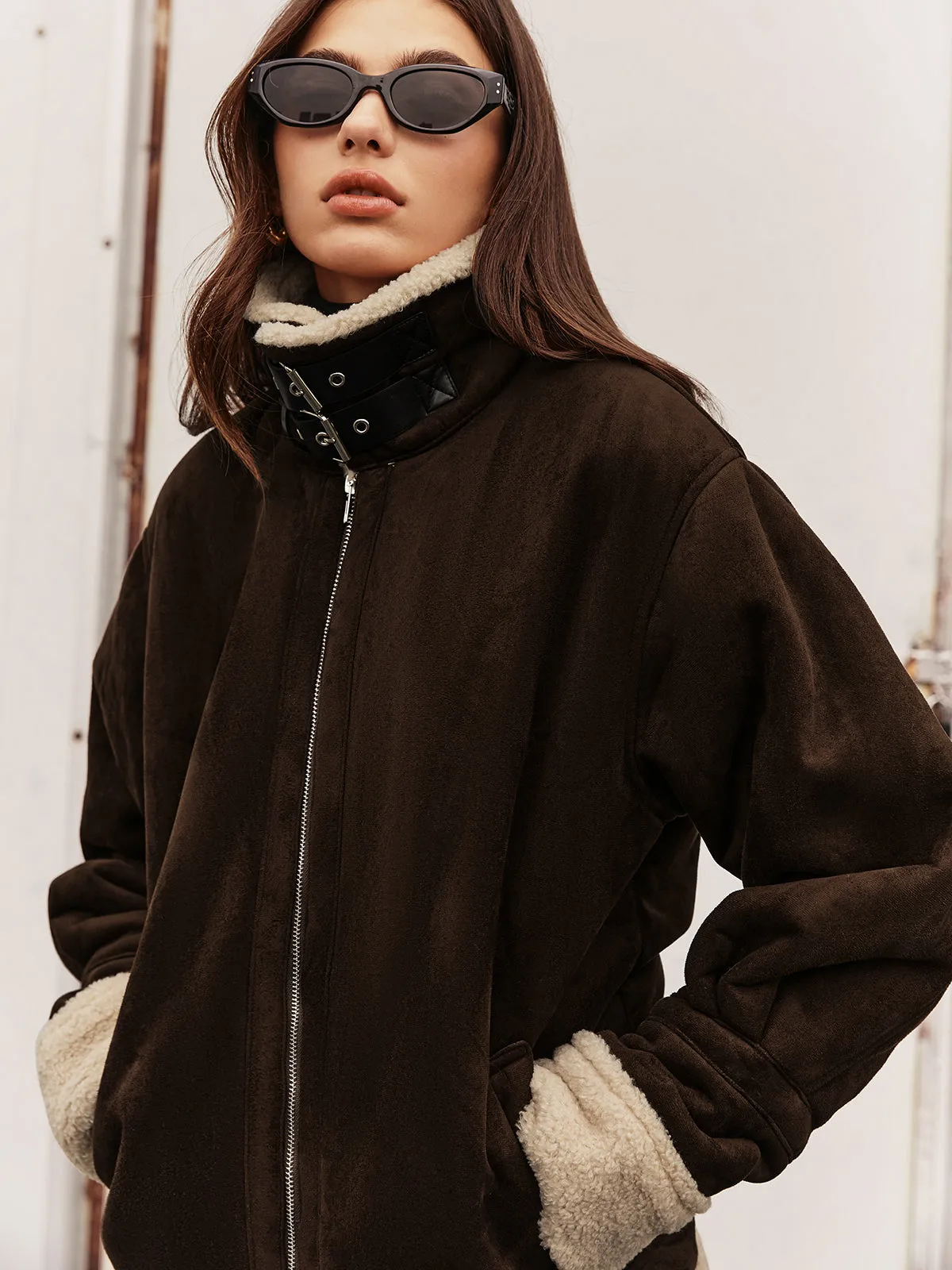 Turtleneck Zipper Fleece Jacket sold by COMMENSE product image thumbnail 3