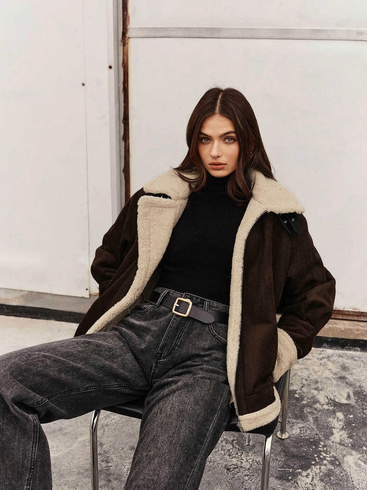 Turtleneck Zipper Fleece Jacket sold by COMMENSE