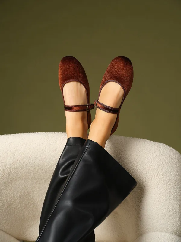Velvet Mary Jane Ballet Shoes sold by COMMENSE