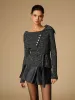 Button Decor Belted Sweater sold by COMMENSE