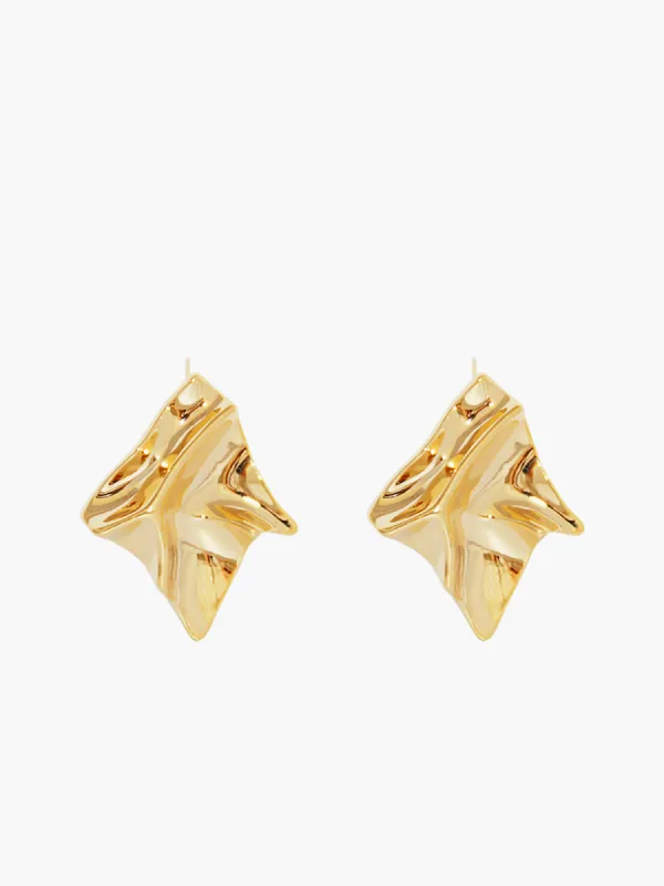 Minimalist Pleated Stud Earrings sold by COMMENSE