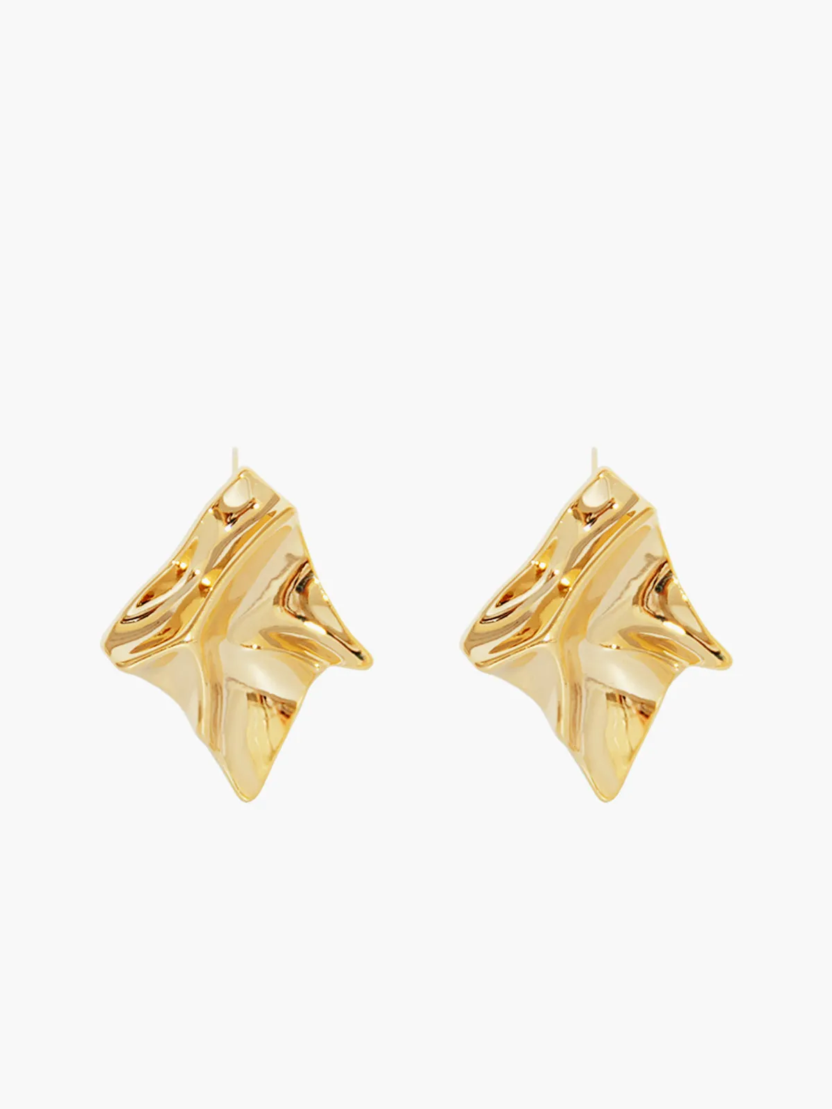Minimalist Pleated Stud Earrings sold by COMMENSE