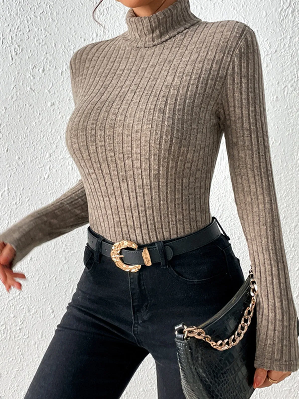 Stand Collar Brushed Top sold by COMMENSE product image thumbnail 4