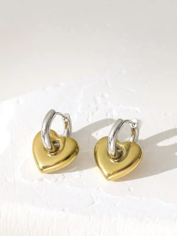 1pc Contrast Heart Drop Earrings sold by COMMENSE