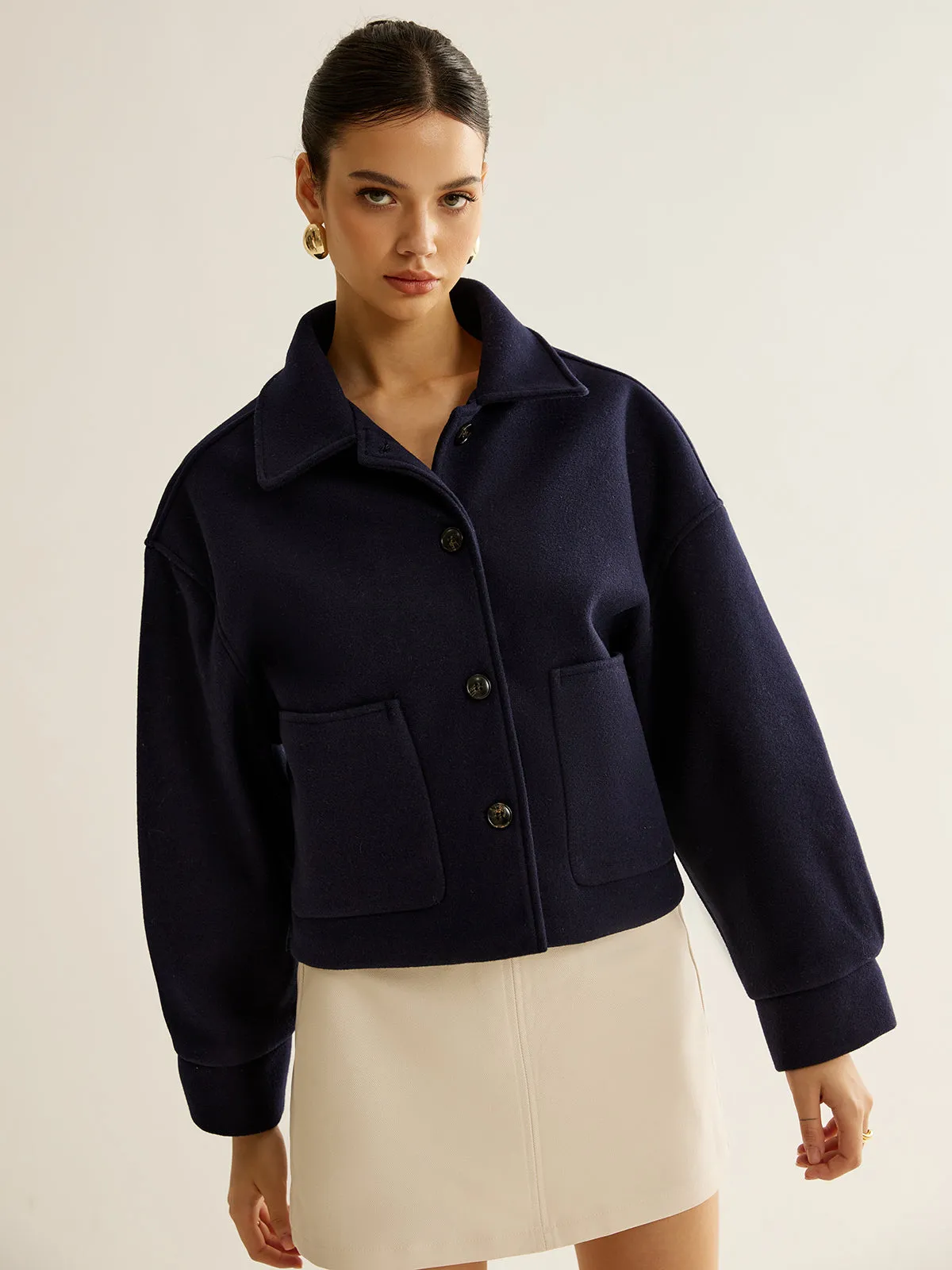Casual Pockets Button Jacket sold by COMMENSE product image thumbnail 4